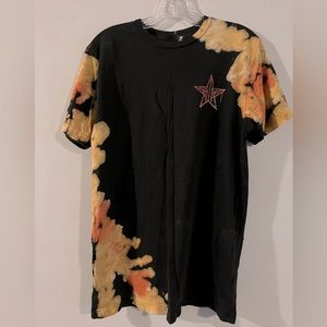 Jeffree Star Fashion Bleached Drip Logo Shirt | Size: M | Color: Black/orange |
